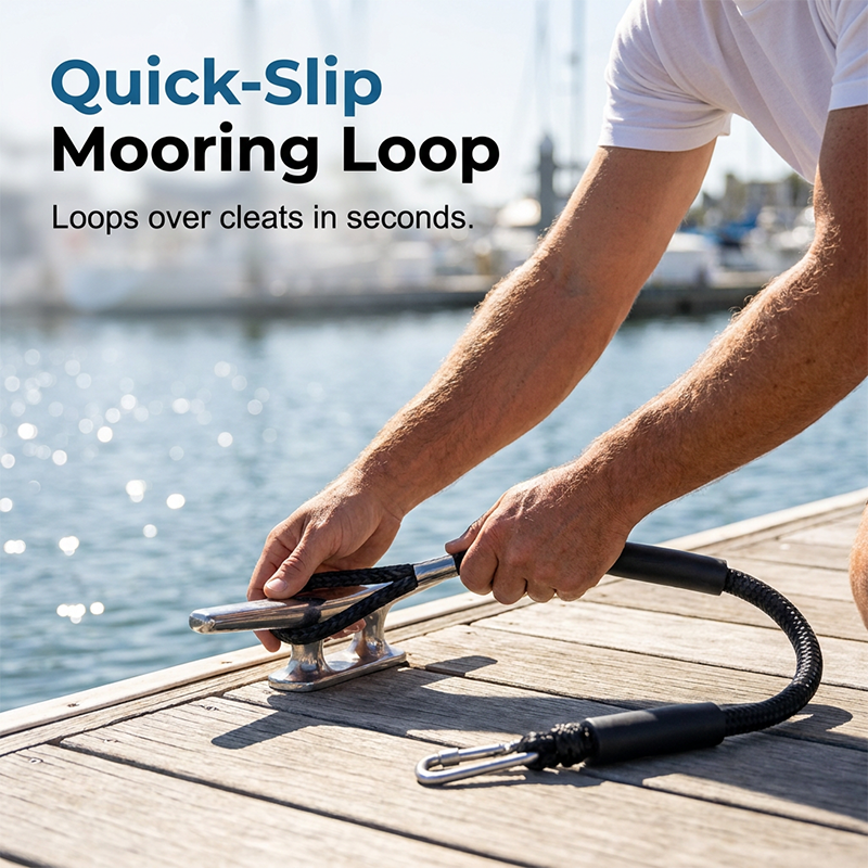 Shock-Absorbing Bungee Dock Line – Marine-Grade Stainless Clip, Foam Floats 🚤🛡️