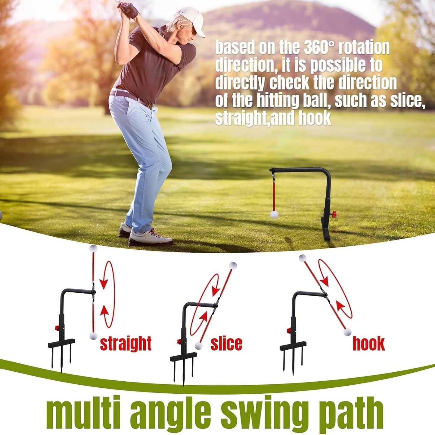 ⛳ Real Impact Golf Swing Trainer – 360° Ball Return for Smarter Practice &Better Swings 🏌️♂️⛳
