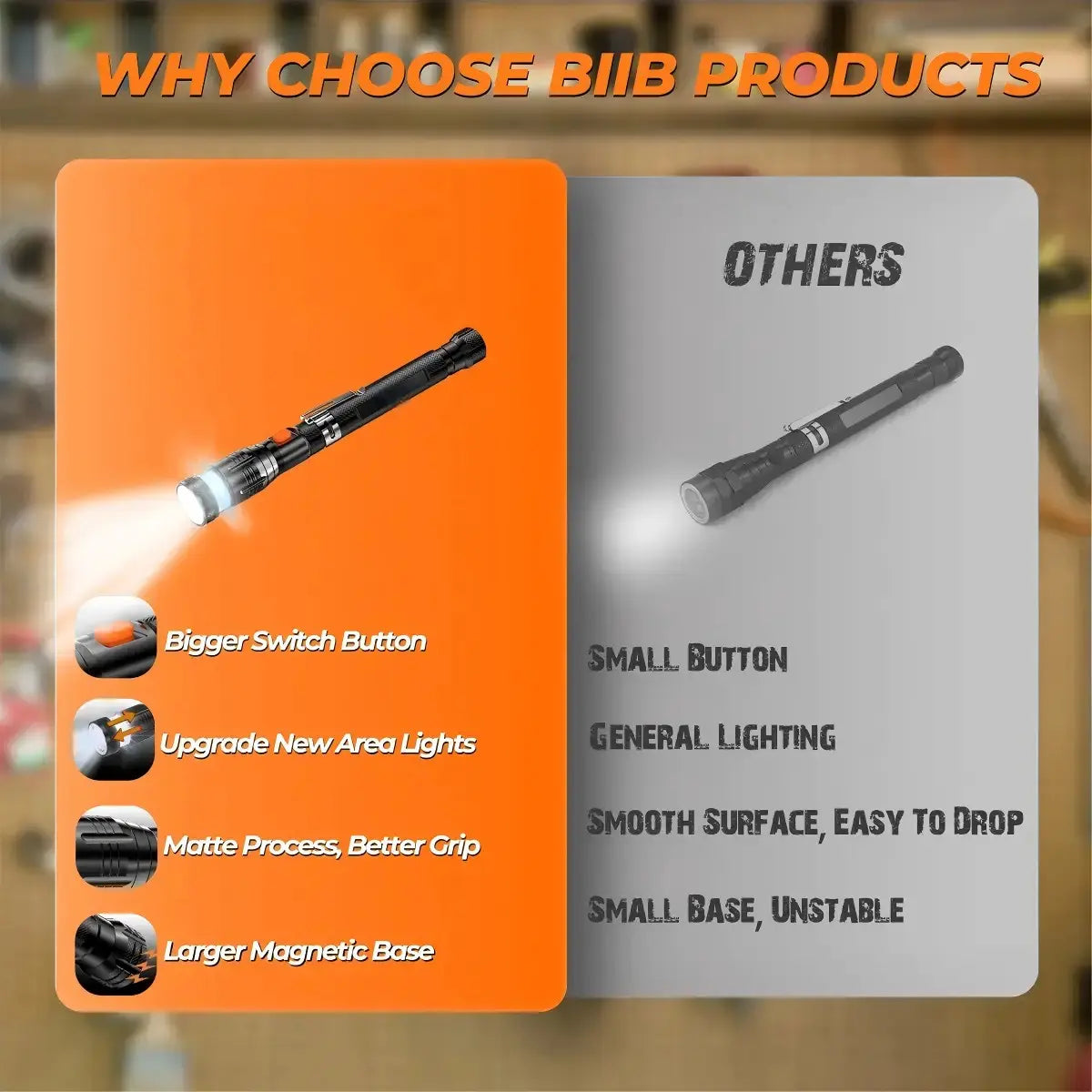 Extendable Magnetic Pickup Tool with LED Flashlight 🧰🔧
