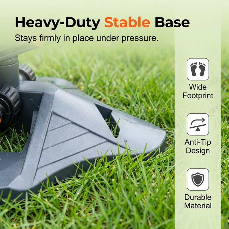 Wide-Coverage Oscillating Garden Sprinkler – Adjustable Spray, High Pressure, Stable Base 💧🌿