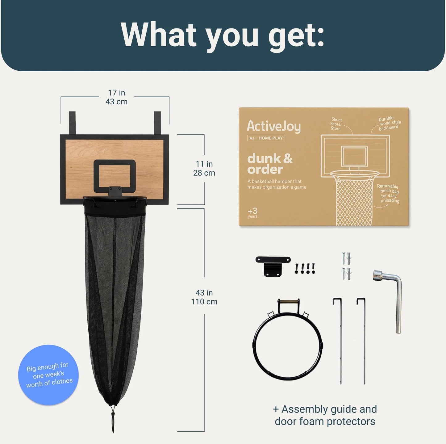 Basketball Laundry Hamper – Turns Chores into Play, Wall-Mountable 🏀🧺