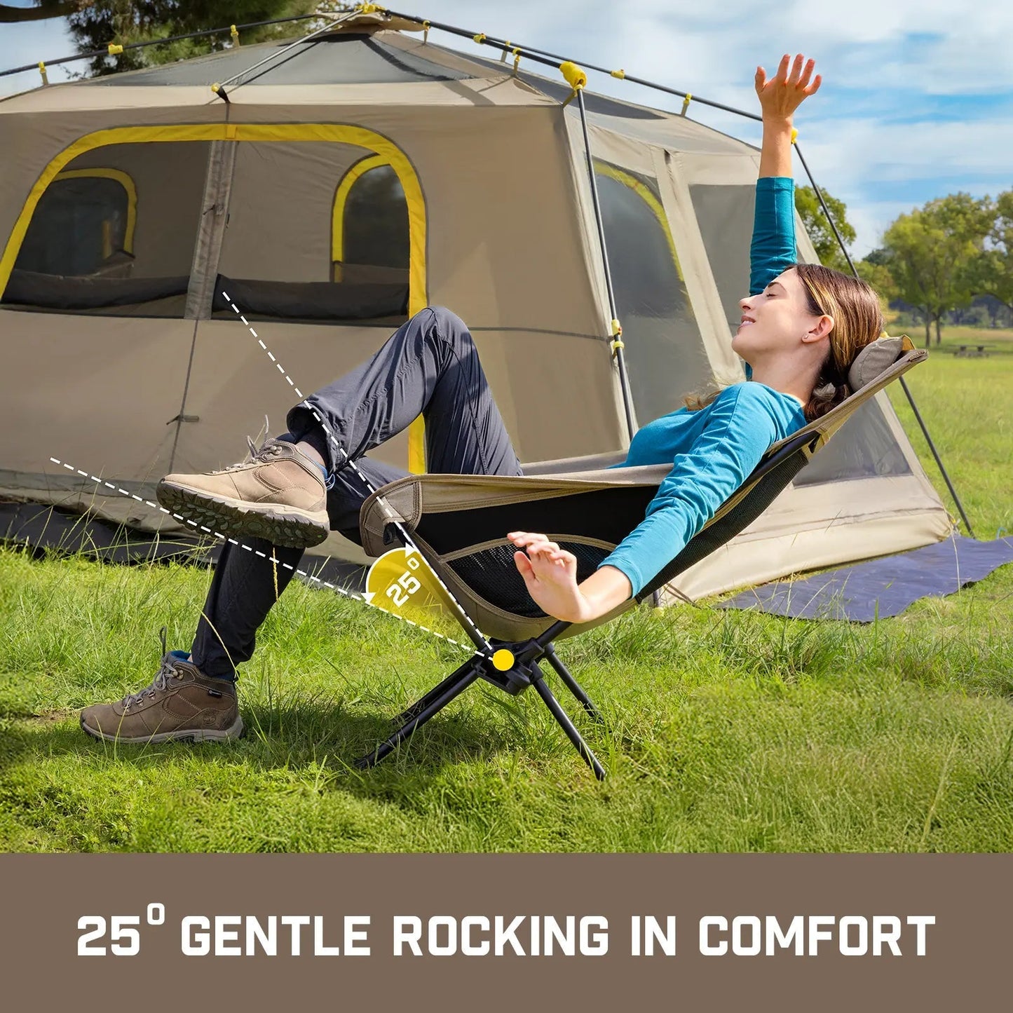 Zeta L8 Max Rocking Camping Chair – 25° Gentle Rock, 7075 Aluminum, 4.5 lbs 🪑🏕️