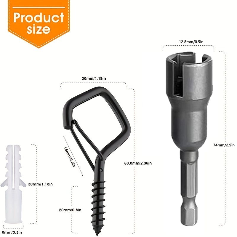 Windproof Safety Q Hooks – Spring-Lock, Rust-Proof, Heavy-Duty 🔒🪝