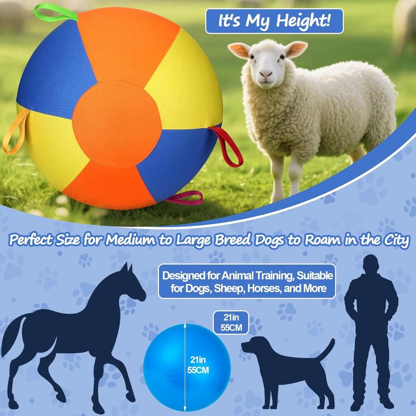 Dog Fetch Ball with Rope – High-Contrast Colors, Heavy-Duty Canvas 🐕🎾