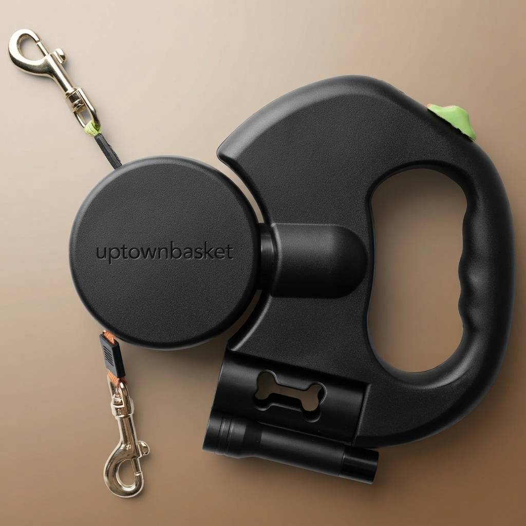 Dual LED Retractable Reflective Dog Leash – Walk 1 or 2 Dogs, Tangle-Free, Built-in Light 🐕💡