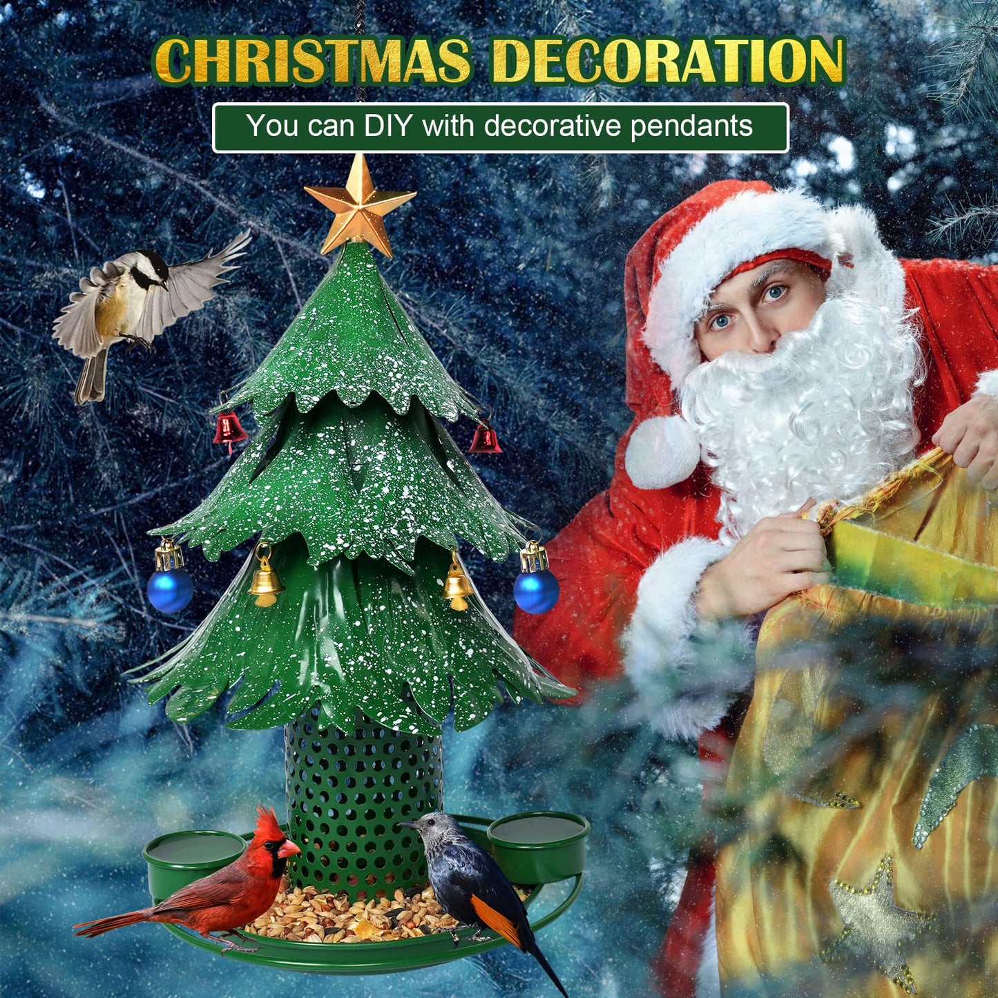 🎄 Christmas Tree Bird Feeder | Festive Holiday Backyard Decor