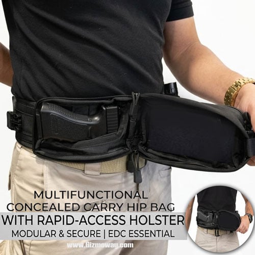 Tactical Waist Bag – 1000D Nylon, Holster Pocket, Hidden Anti-Theft, 3-Way Carry 🎒🛡️