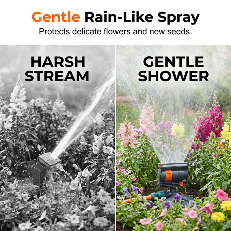 Wide-Coverage Oscillating Garden Sprinkler – Adjustable Spray, High Pressure, Stable Base 💧🌿
