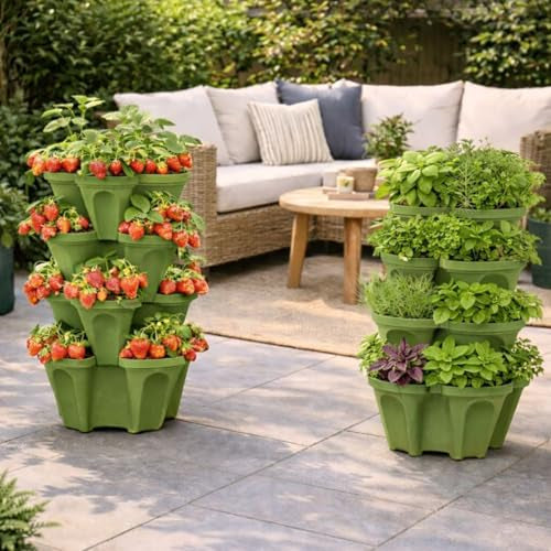 Vertical Planter Tower – Grow 16 Plants in Just 1 Square Foot, Self-Watering🌱🍓