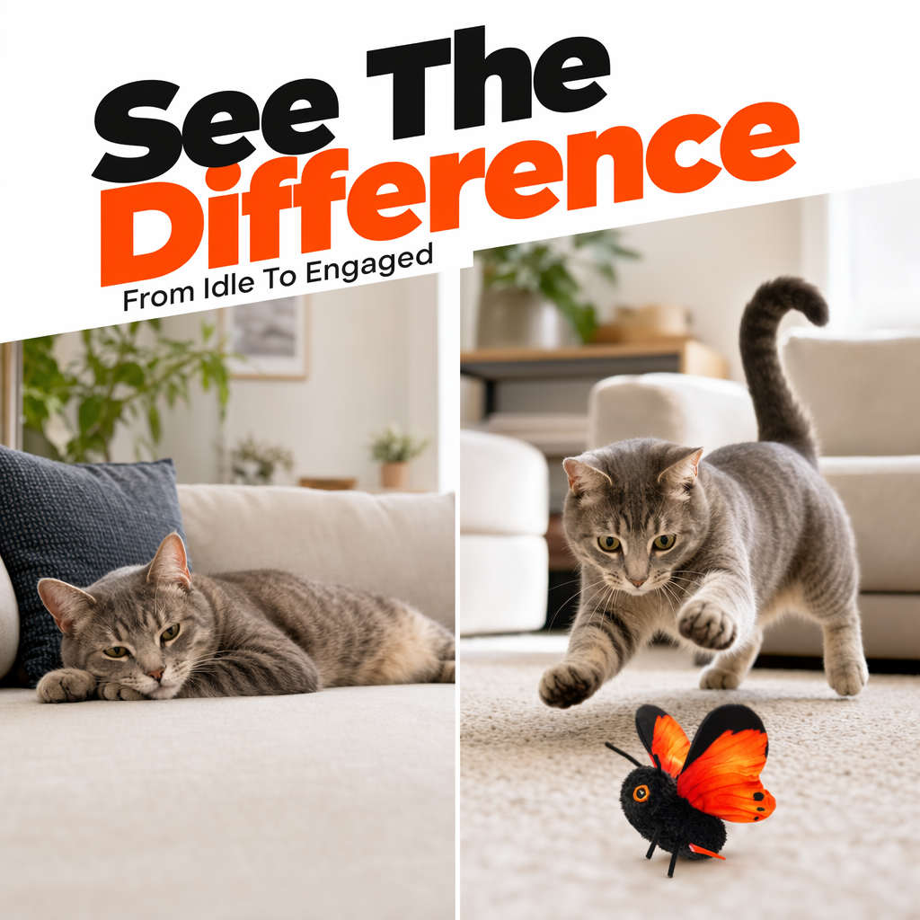 Smart Sensing Flapping Butterfly Interactive Cat Toy