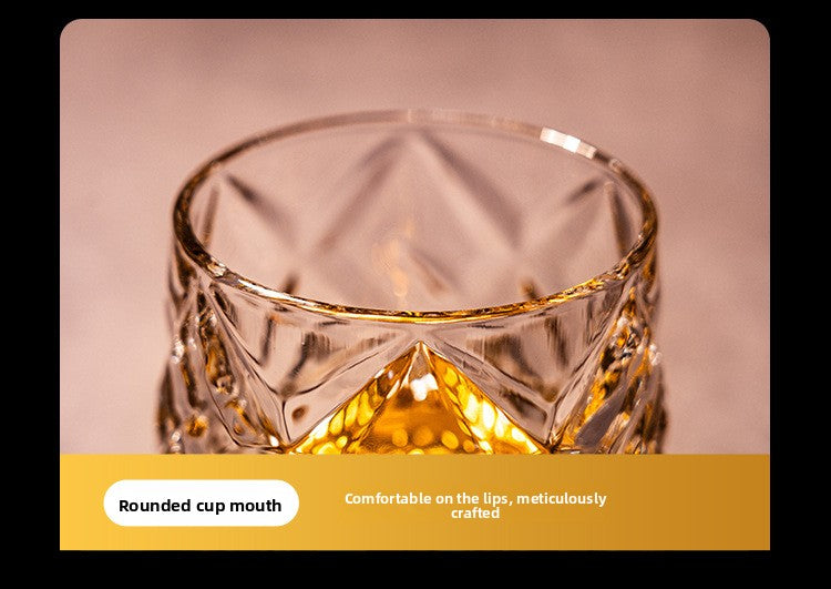 Rotating Whiskey Glass – 360° Spinner, Crystal Clear, 6 Patterns 🥃🌀