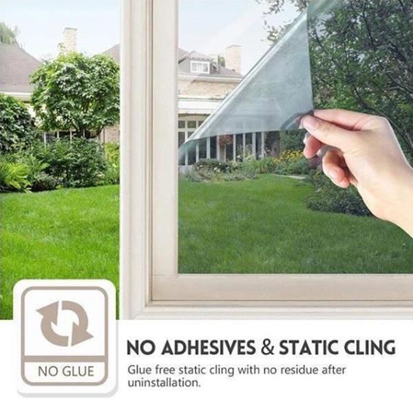 Mirror Window Privacy Film – UV Block, Heat Control, Static Cling 🪟🛡️