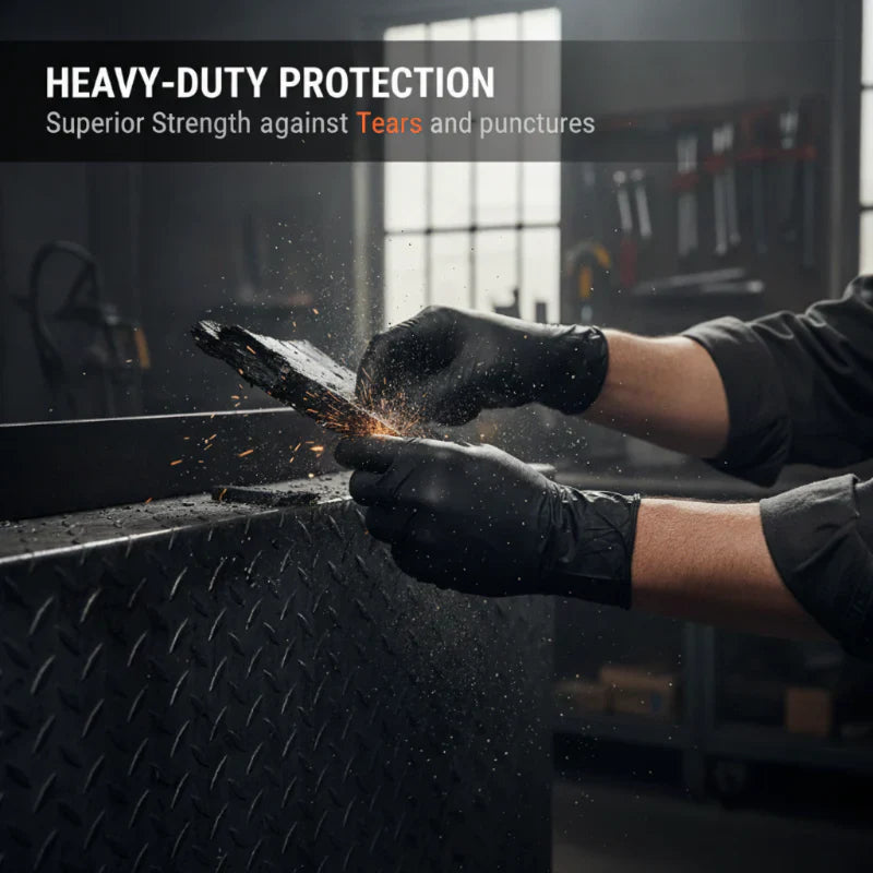 Nitrile Pro Gloves – Heavy-Duty, Latex-Free, Textured Grip 🧤🛡️
