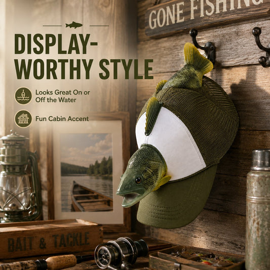 3D Fish Trucker Hat – Realistic Bass Head, Breathable Mesh, Funny Fishing Gift 🧢🐟