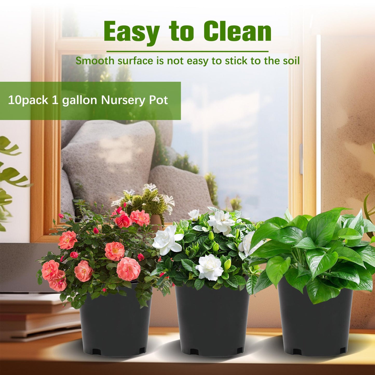 🪴 Nursery Pots – UV-Resistant, Modern Black Finish 🌱⚫