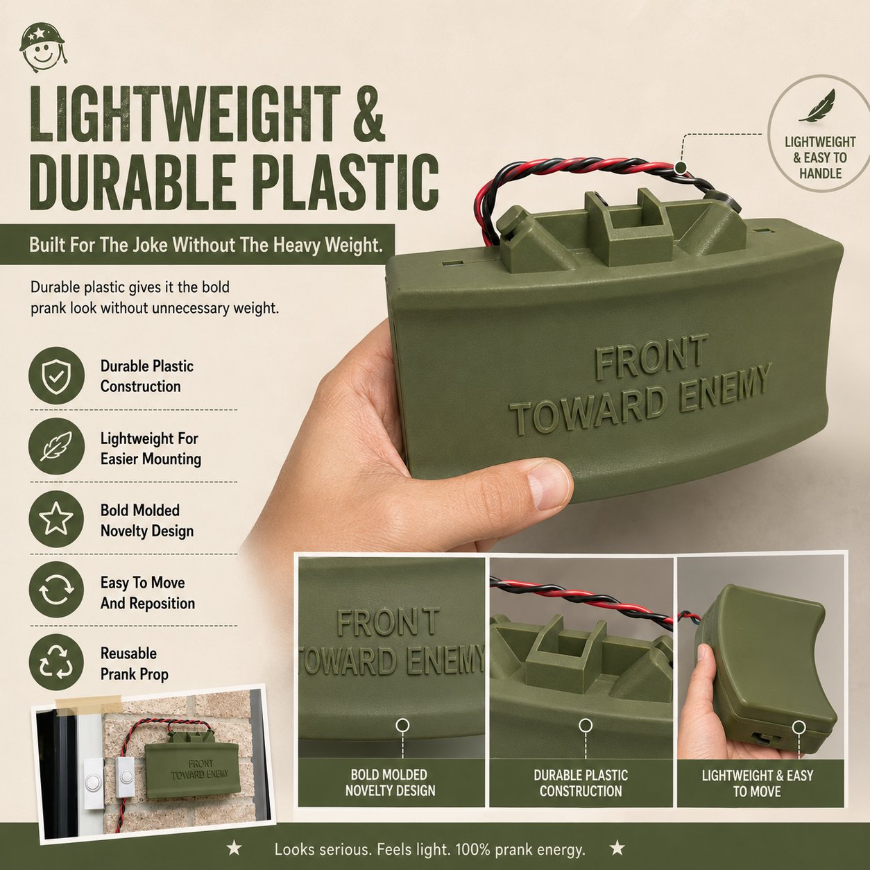 M18A1 Prank Doorbell – Military-Inspired Novelty Door Prop