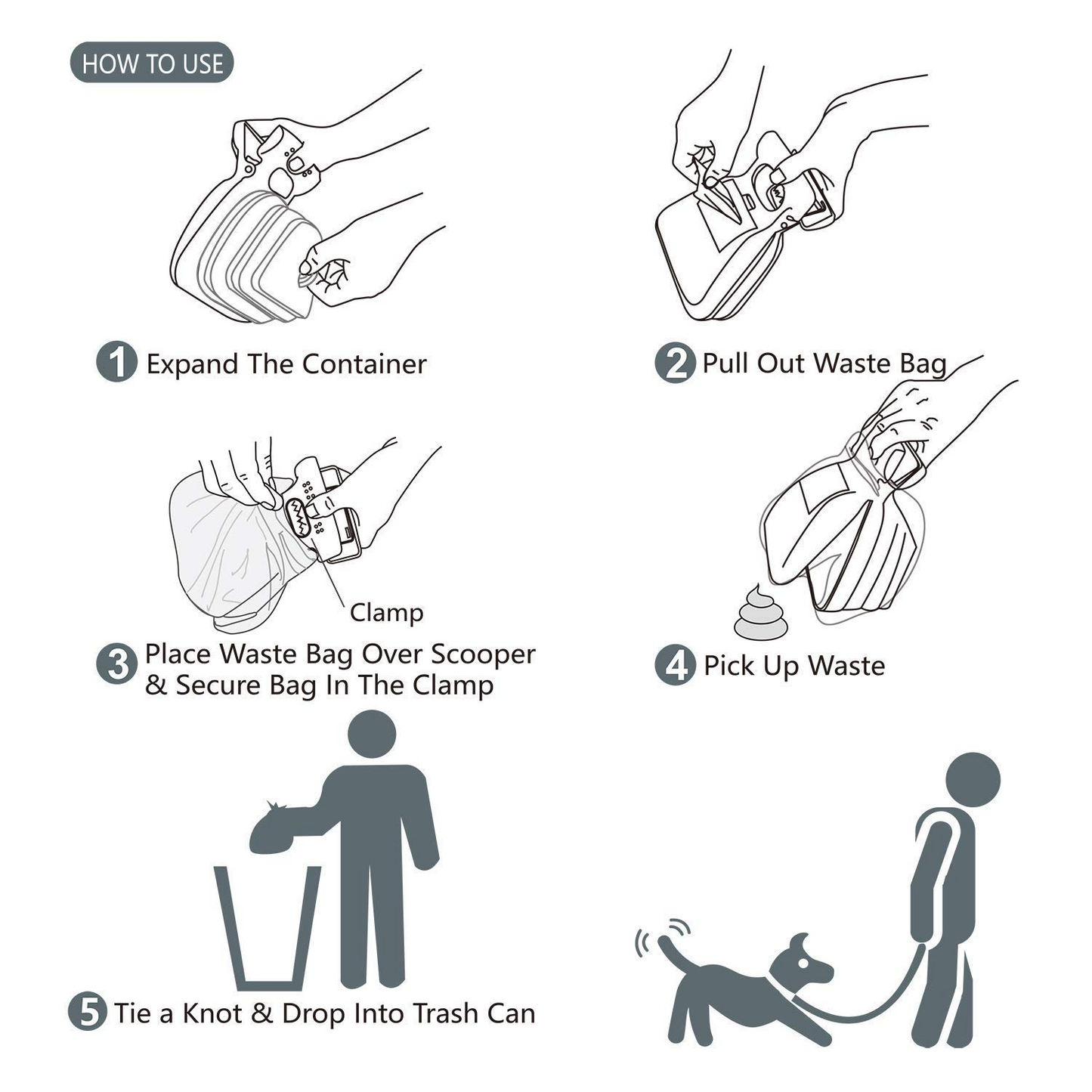 Clip-On Poop Scooper – Foldable, Pocket-Sized, Bag Dispenser Included 🐾🧹