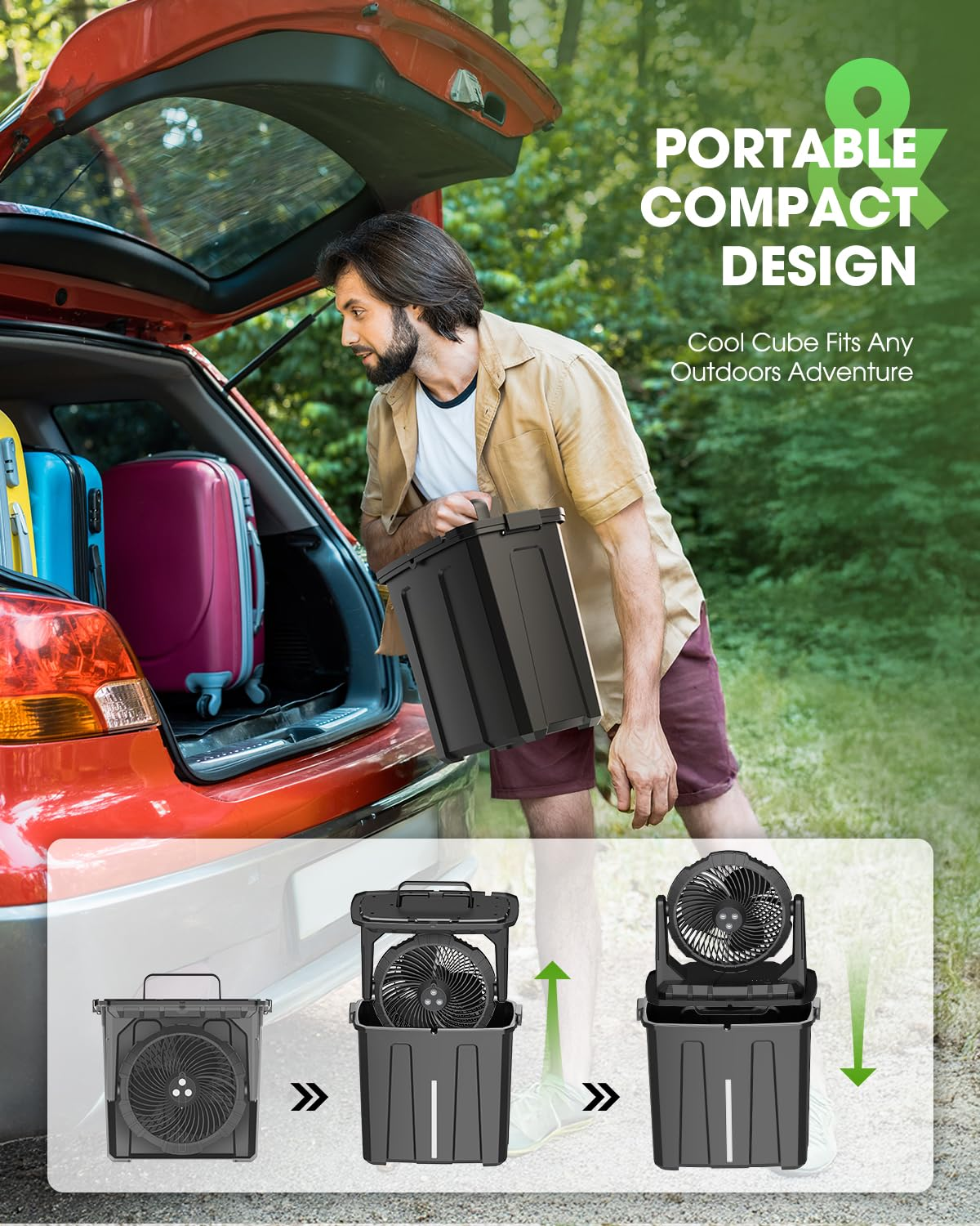 Portable Misting Fan with 9L Water Tank – 20000mAh/30000mAh, 3 Speeds, 3 Spray Modes 💨💧