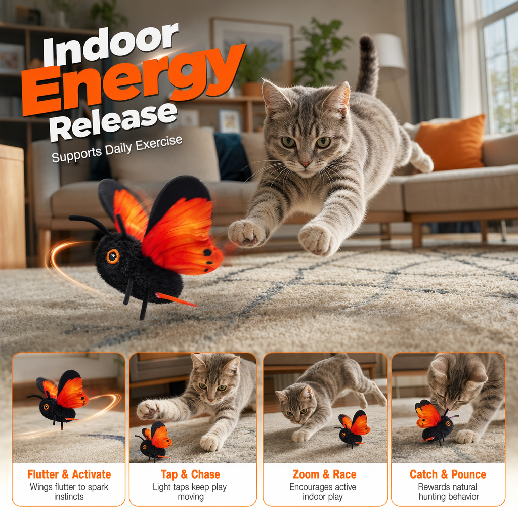 Smart Sensing Flapping Butterfly Interactive Cat Toy