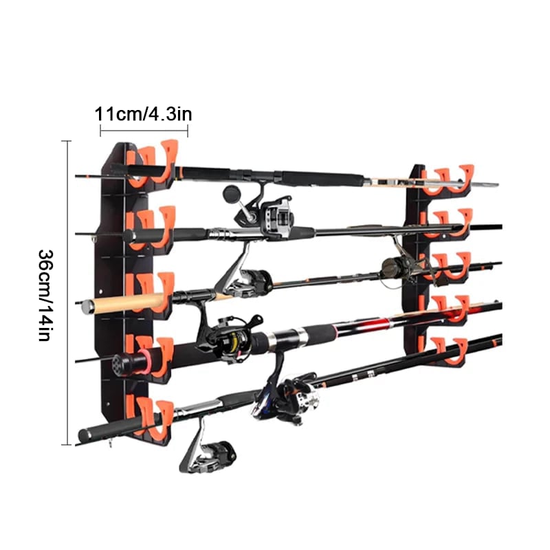 Fishing Rod Garage Storage Rack – Holds 10 Rods, Wall/Ceiling Mount, Soft Silicone Pads 🎣🧰