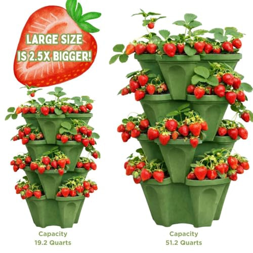 Vertical Planter Tower – Grow 16 Plants in Just 1 Square Foot, Self-Watering🌱🍓