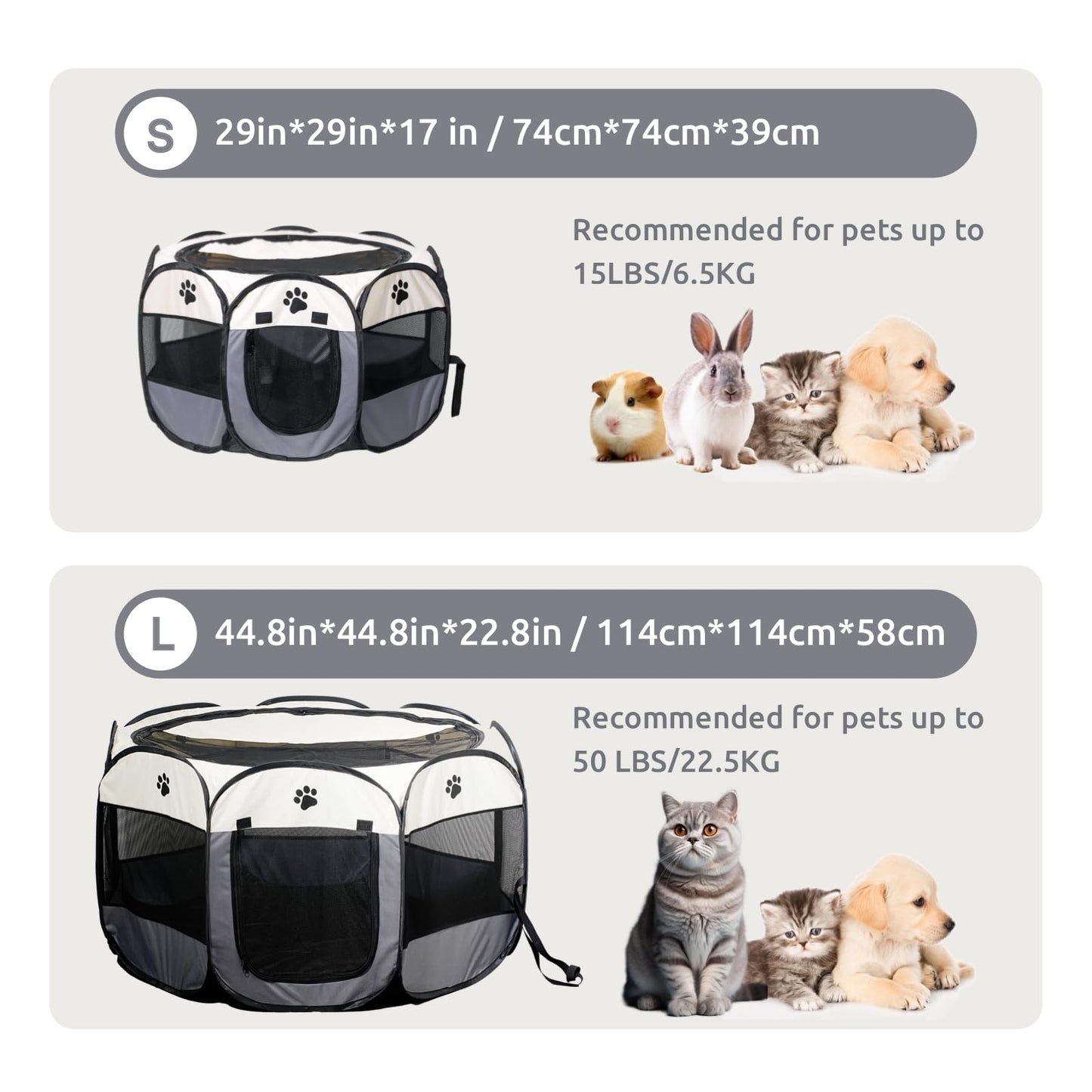 RoamPaws Foldable Soft-Sided Pet Playpen🐱🐶🏠