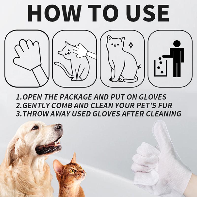 20-Pack Pet Cleaning Wipes Bathing Gloves – Coconut Oil, Hypoallergenic 🐾🧼