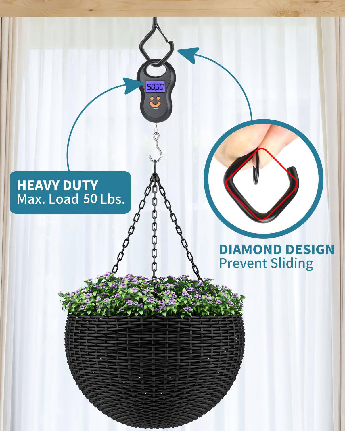Windproof Safety Q Hooks – Spring-Lock, Rust-Proof, Heavy-Duty 🔒🪝