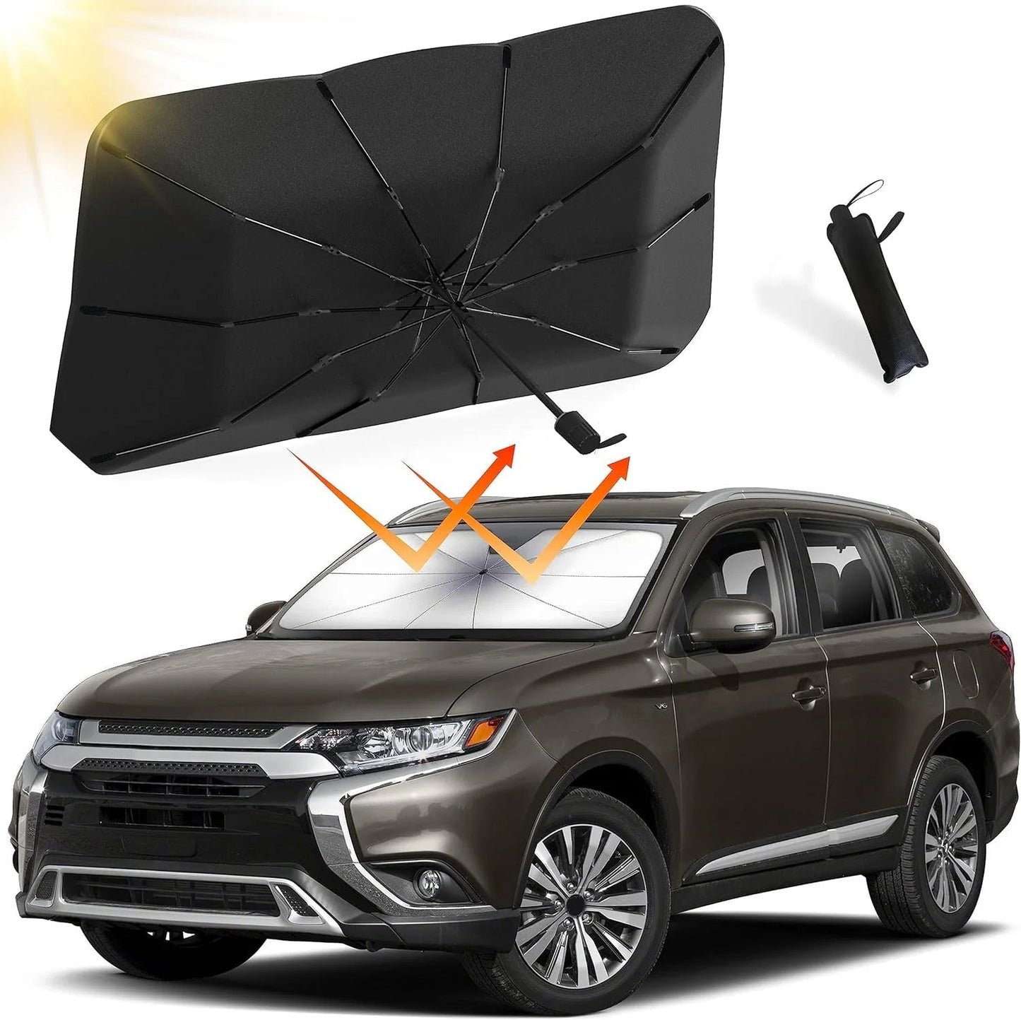Foldable Car Windshield Sun Shade – Umbrella-Style, Instant Protection 🚗☀️