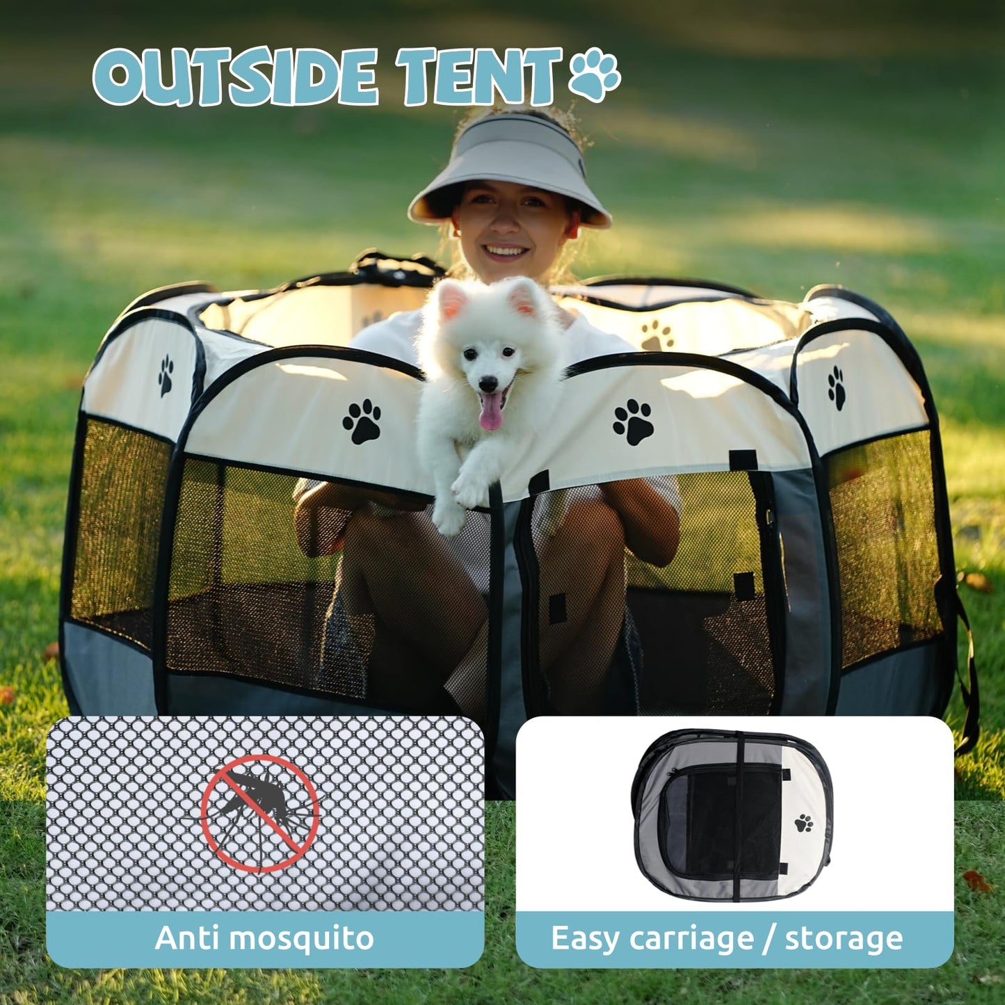 RoamPaws Foldable Soft-Sided Pet Playpen🐱🐶🏠