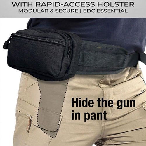 Tactical Waist Bag – 1000D Nylon, Holster Pocket, Hidden Anti-Theft, 3-Way Carry 🎒🛡️