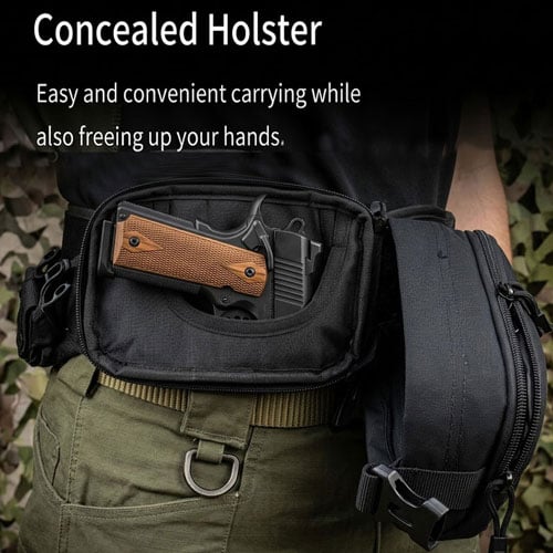 Tactical Waist Bag – 1000D Nylon, Holster Pocket, Hidden Anti-Theft, 3-Way Carry 🎒🛡️