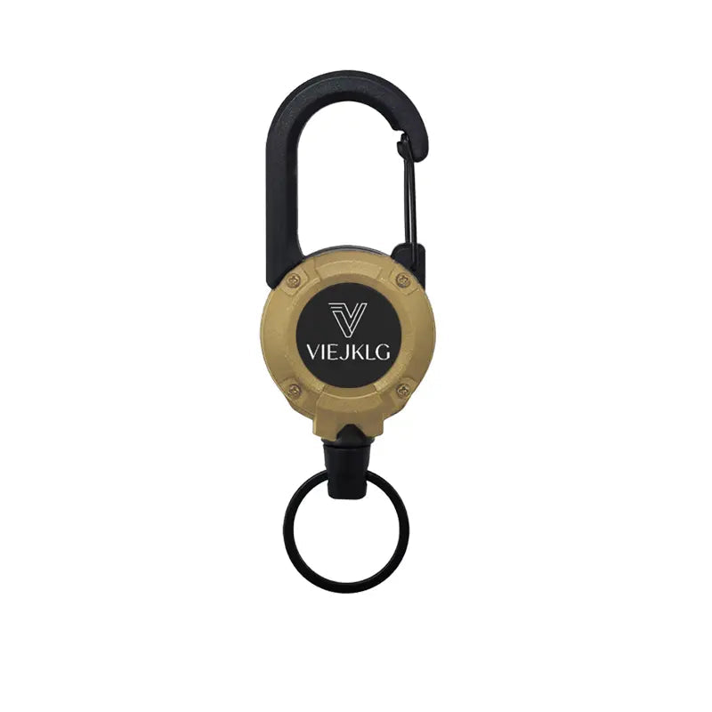 3-in-1 Retractable Pull Reel Keychain – Carabiner, Steel Wire Rope, Compact EDC Tool 🔑🪢