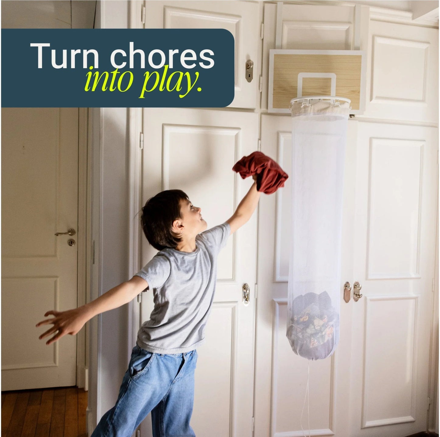 Basketball Laundry Hamper – Turns Chores into Play, Wall-Mountable 🏀🧺