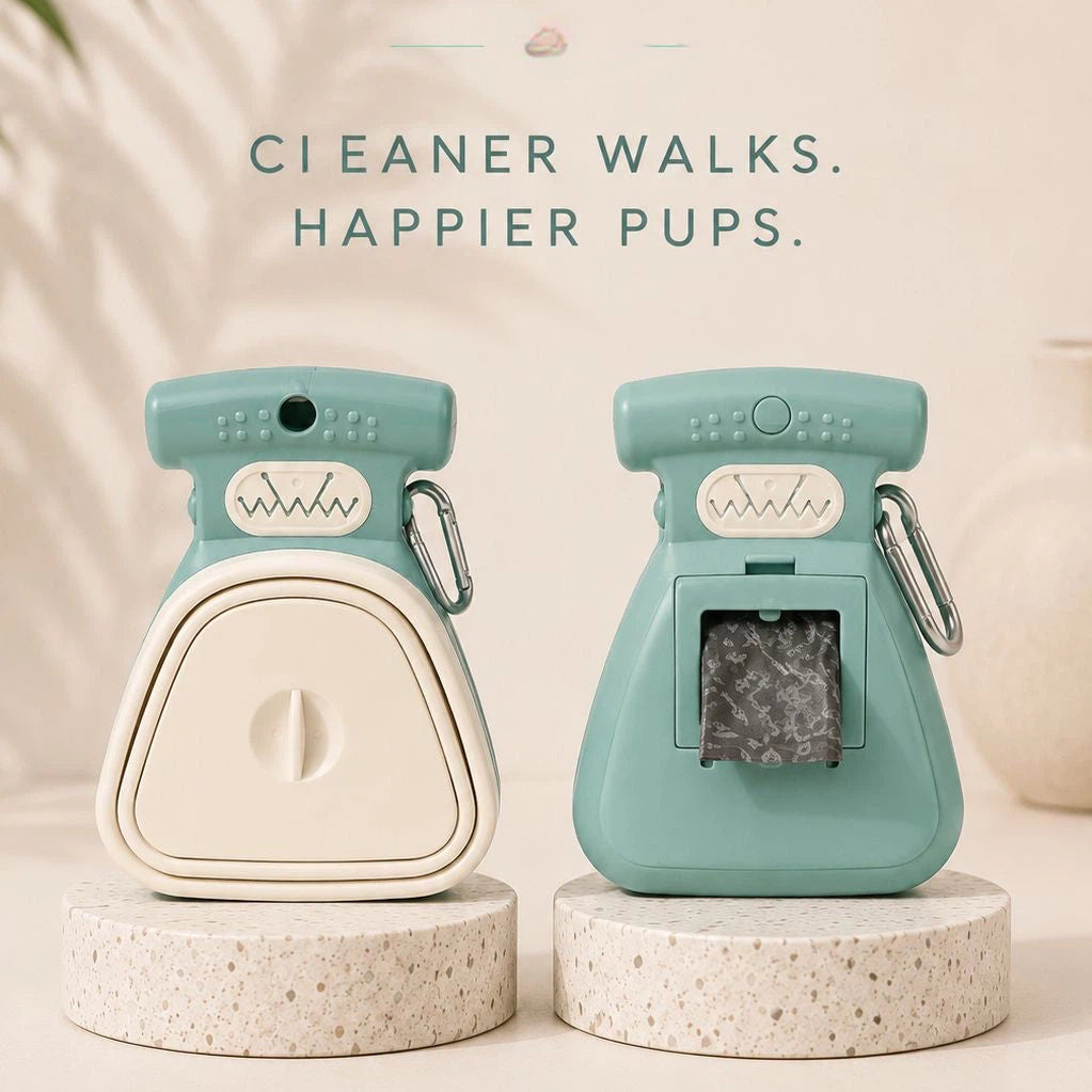 Clip-On Poop Scooper – Foldable, Pocket-Sized, Bag Dispenser Included 🐾🧹