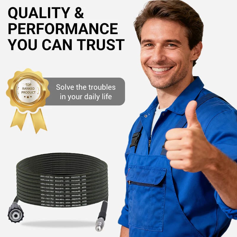 High-Pressure Sewer Jetter Hose – Triple-Layer, Stainless Steel Nozzle, Universal Fit 💧🔧