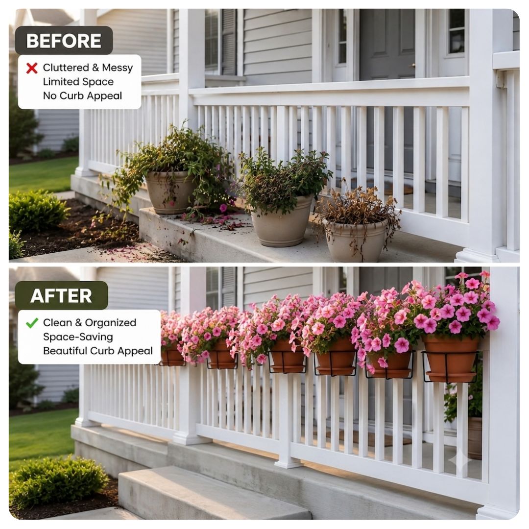 Railing Plant Hook – Adjustable, Tool-Free🪴🔗
