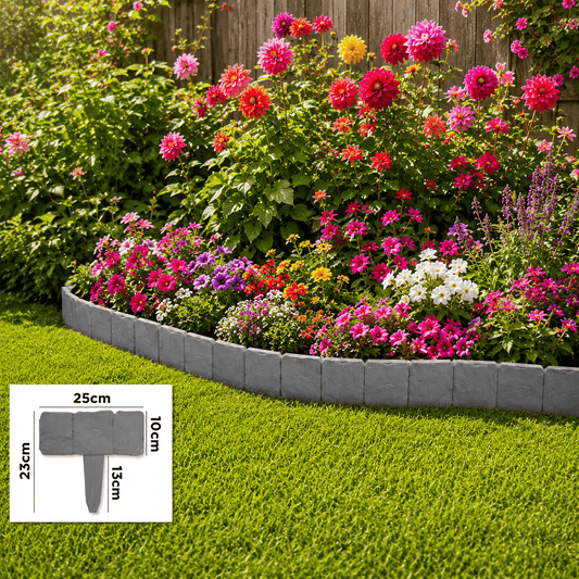 Faux Stone Garden Edging – Realistic Rock Texture, ABS, Easy DIY Installation 🪨🌿