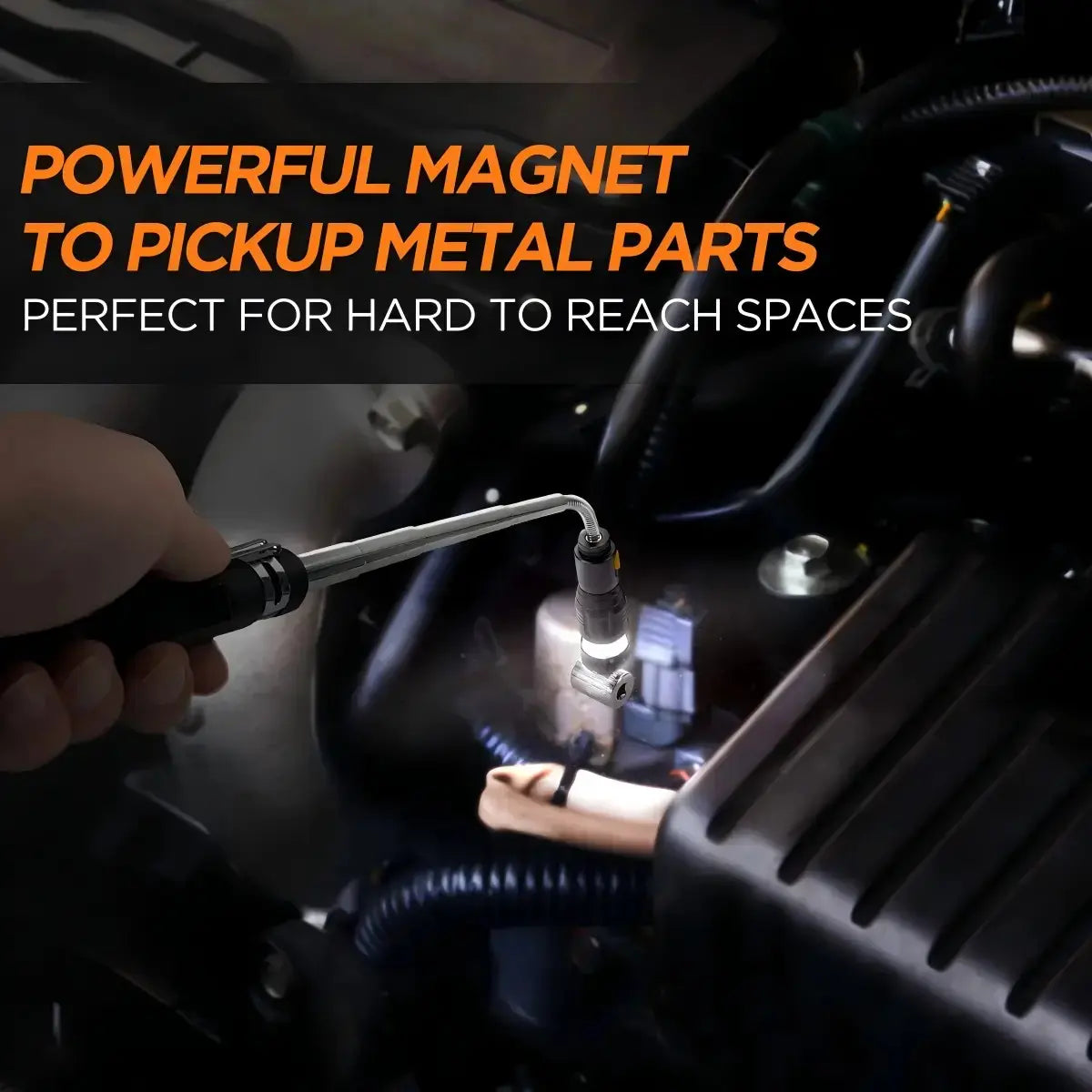 Extendable Magnetic Pickup Tool with LED Flashlight 🧰🔧