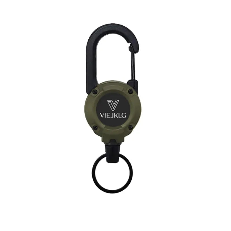 3-in-1 Retractable Pull Reel Keychain – Carabiner, Steel Wire Rope, Compact EDC Tool 🔑🪢