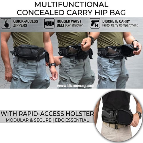 Tactical Waist Bag – 1000D Nylon, Holster Pocket, Hidden Anti-Theft, 3-Way Carry 🎒🛡️