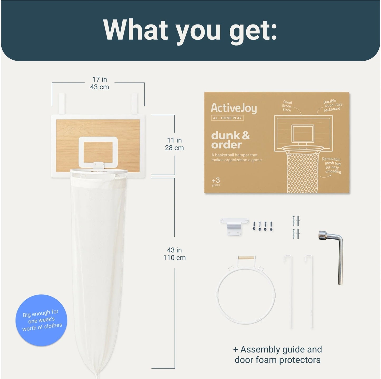 Basketball Laundry Hamper – Turns Chores into Play, Wall-Mountable 🏀🧺