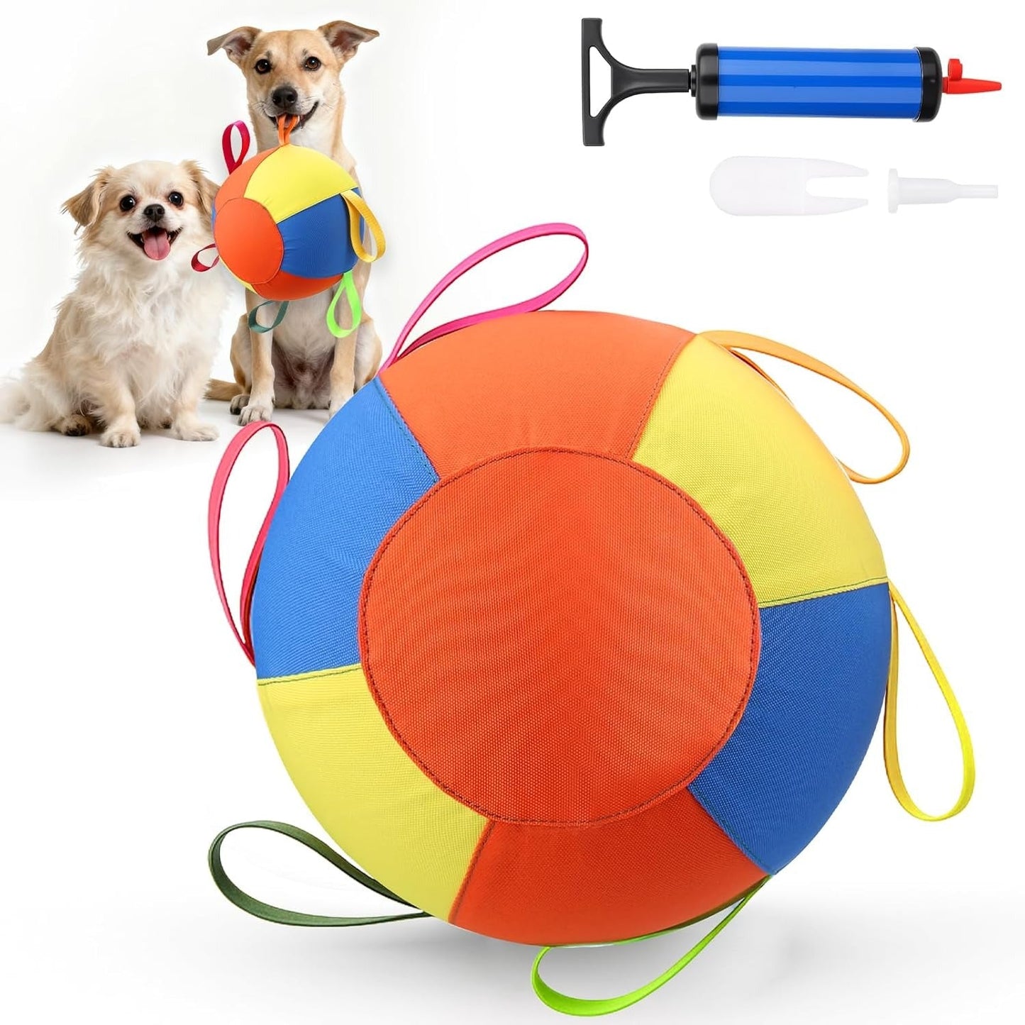 Dog Fetch Ball with Rope – High-Contrast Colors, Heavy-Duty Canvas 🐕🎾
