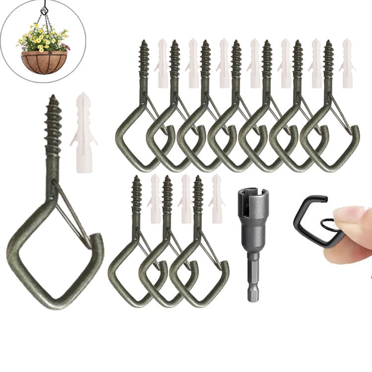 Windproof Safety Q Hooks – Spring-Lock, Rust-Proof, Heavy-Duty 🔒🪝
