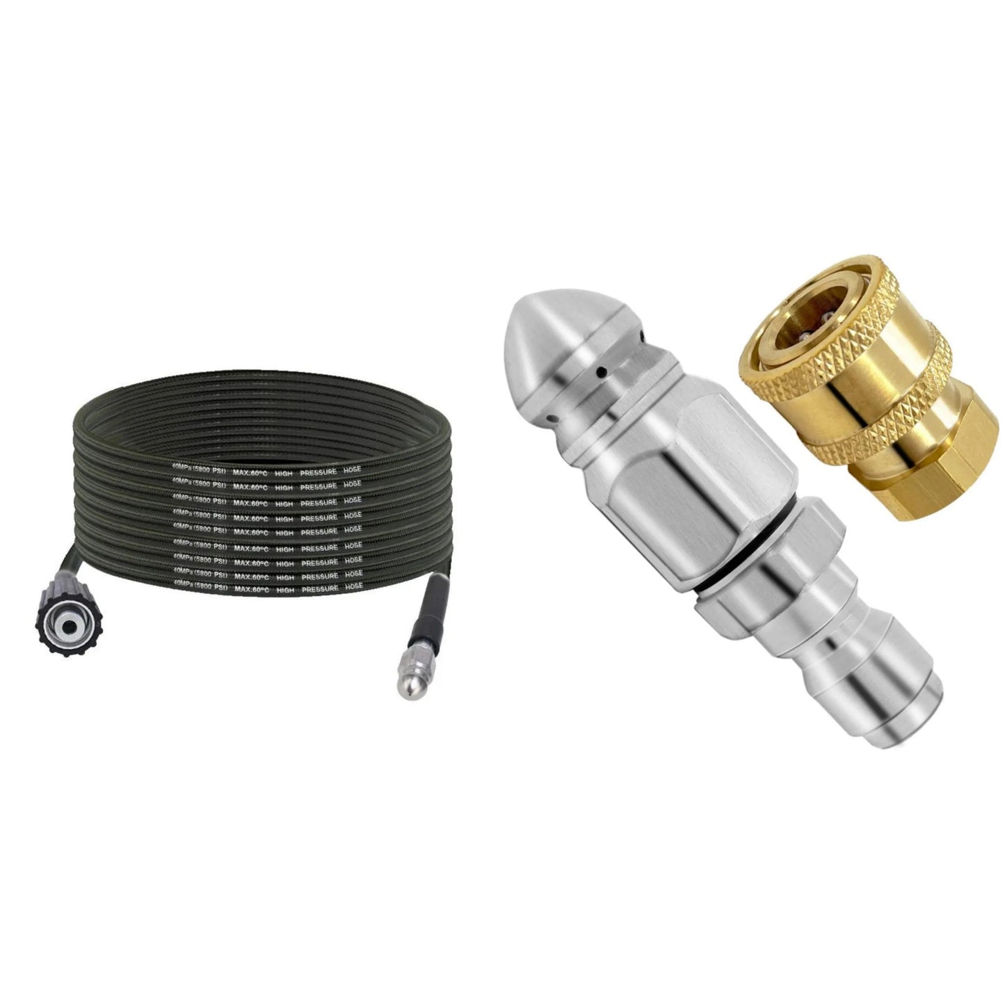 High-Pressure Sewer Jetter Hose – Triple-Layer, Stainless Steel Nozzle, Universal Fit 💧🔧