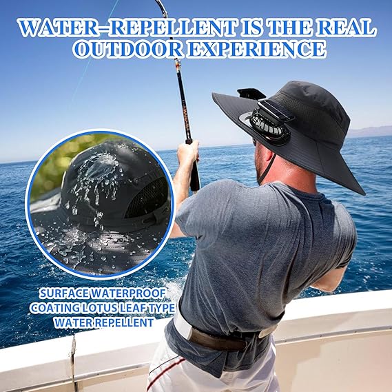 Solar Fan Hat – Wide Brim, Dual Power, Adjustable Speed, UPF Protection ☀️🧢