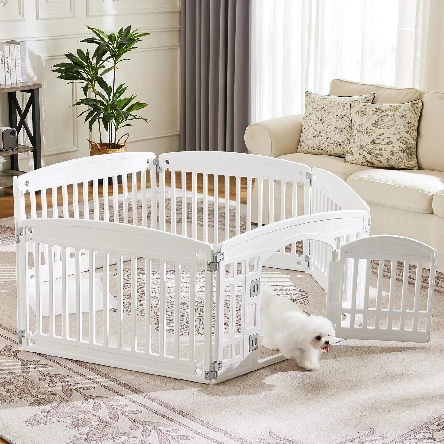 Adjustable Pet Playpen – Indoor/Outdoor, Folds Flat, Up to 44 lbs 🐾🛡️