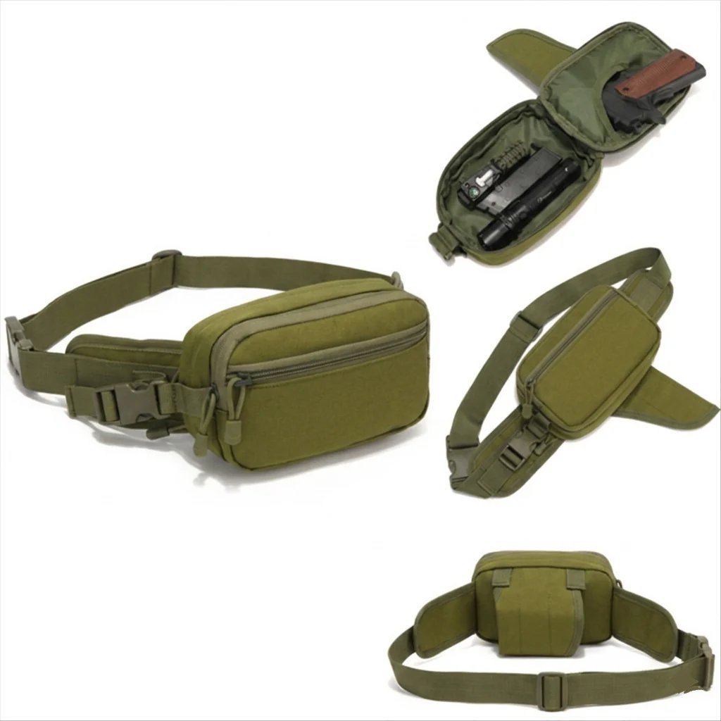 Tactical Waist Bag – 1000D Nylon, Holster Pocket, Hidden Anti-Theft, 3-Way Carry 🎒🛡️