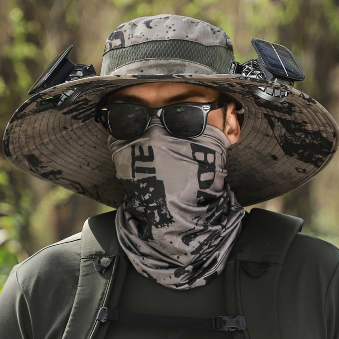 Solar Fan Hat – Wide Brim, Dual Power, Adjustable Speed, UPF Protection ☀️🧢