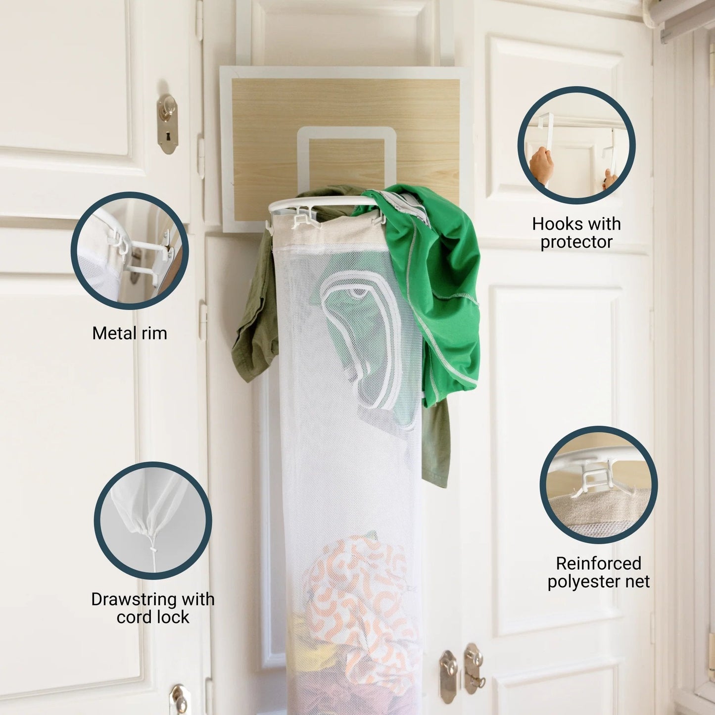 Basketball Laundry Hamper – Turns Chores into Play, Wall-Mountable 🏀🧺